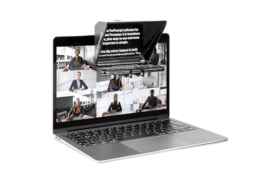 Fortinge MIA-XL - Teleprompter móvil para Smartphones de hasta 5,8 Pulgadas, Compatible con cámaras réflex Digitales y portátiles, Incluye Mando a Distancia Bluetooth y Software ForPrompt