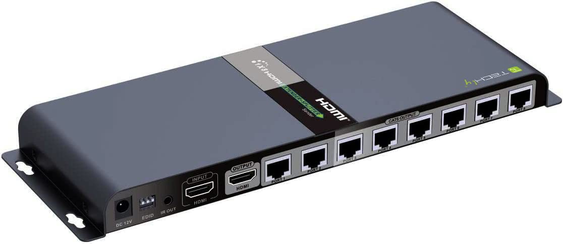 Techly Extender Splitter HDMI 1 x 8 con IR sobre cable CAT. 6 hasta a 50 m