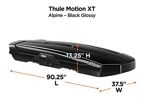 Thule Motion XT Alpine, Cofre de montaje en techo espacioso y elegante, optimizado para facilitar su uso.