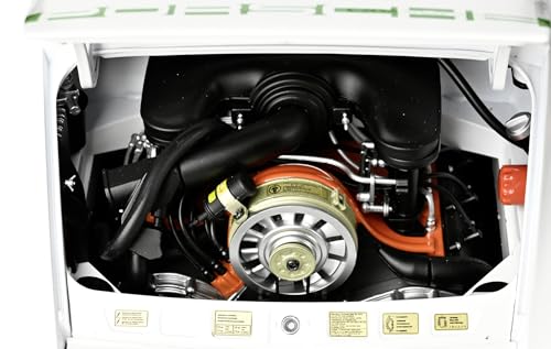 IXO Colecciones 1:8 IXO Porsche 911 RS 2.7 Blanco/Verde - modelismo, maquetas, Kit de construcción, Kit de maquetas, 713 Piezas, Kit de construcción de Coches