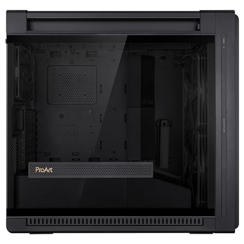 ASUS ProArt PA602 - Chasis para Ordenador E-ATX (Soporte para radiador de 420 mm, Ventiladores 140 mm y 200 mm, indicador de Polvo IR, Bloqueo de alimentación, PCIe sin Herramientas, USB de 20 Gbps)