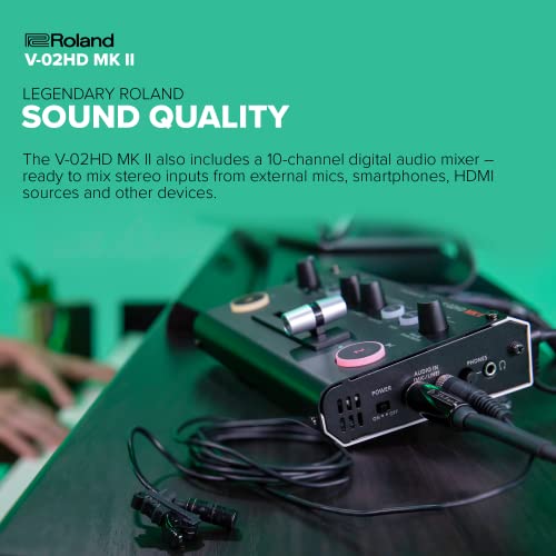 Roland V-02HD MK II Mezclador de vídeo para streaming, Black