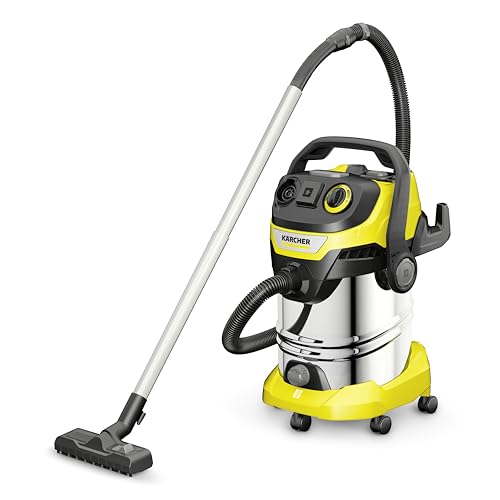 Karcher Wet/Dry Vacuum WD 6 HP V-30/8/35/T Aspiradora húmeda/Seca-Tanque de Acero Inoxidable de 30 L-1300 W (Enchufe portátil y función de soplado), Estándar