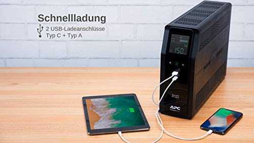 APC – Back UPS PRO by Schneider Electric - BR1200SI - UPS 1200VA (8 salidas IEC, Interfaz LCD, salida de onda senoidal pura)