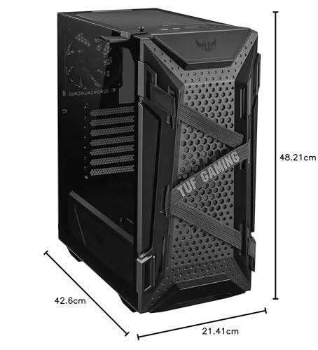 ASUS TUF Gaming GT301 - Chasis para Ordenador ATX de Media Torre, Lateral de Cristal Templado, Frontal con diseño de Panal, Ventilador RGB Aura de 120 mm, Compatible con radiadores de 360 mm