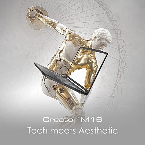 MSI Creator M16 (procesador Intel Core i7-12700H, 16 GB DDR4-3200, NVIDIA GeForce RTX 3050, 4 GB GDDR6 VRAM, 51 GB, Windows 11 Home) A12UC-284, Negro, 001584-284