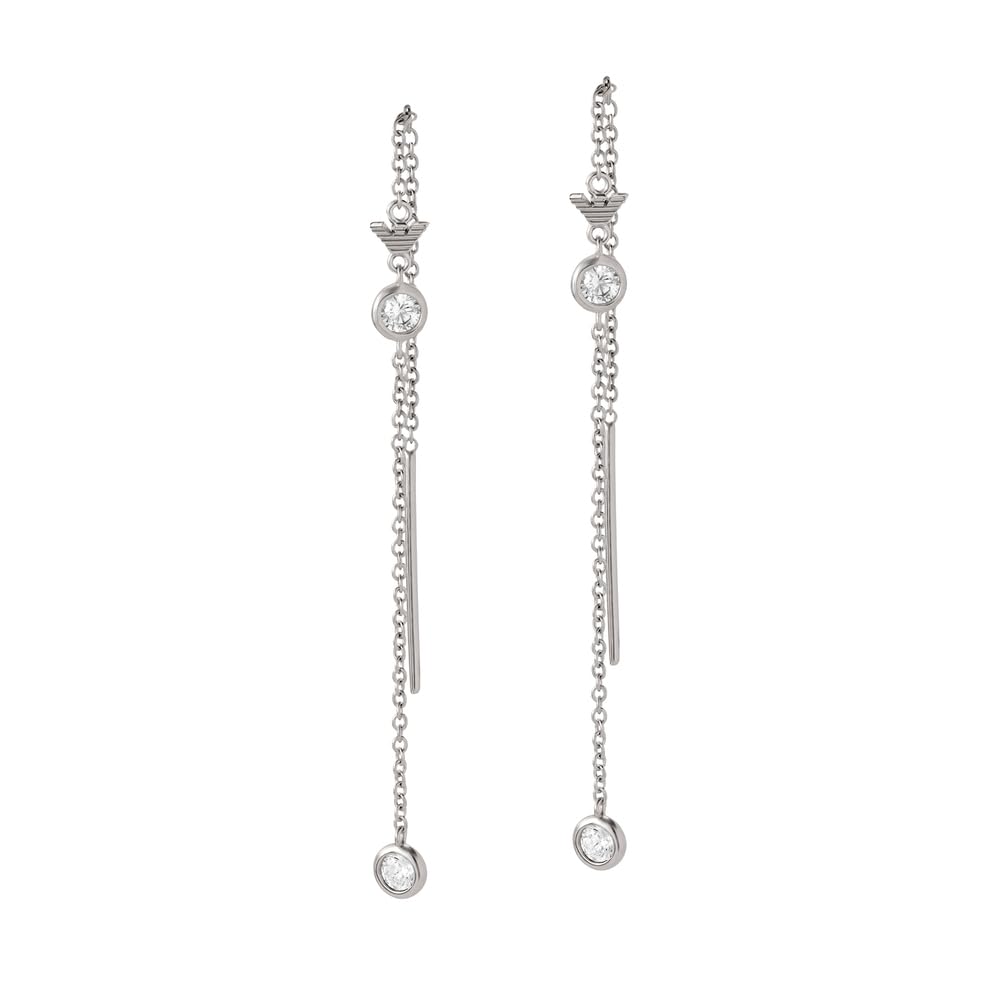 Emporio Armani Pendientes de plata de ley para mujer, EG3617040, talla única, Plata de ley, Sin piedra preciosa