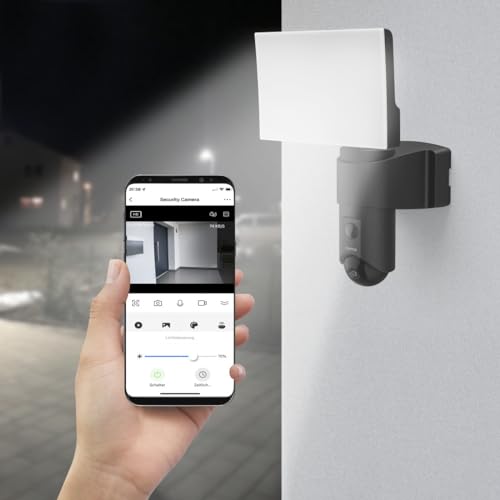 Hama | Cámara de vigilancia Exterior, 1080P, Sensor de Movimiento y luz, Full HD, Compatible con Amazon Alexa y Google Assistant.