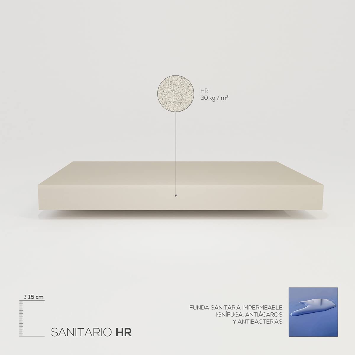 DUÉRMETE ONLINE - Pack Cama Eléctrica Articulada Reforzada Ergomedic Pro + Colchón Sanitario Sanipur + Barandillas INOX, 90x190