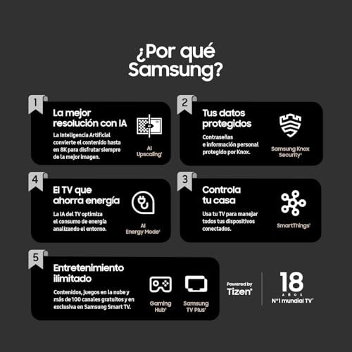 SAMSUNG TV Crystal UHD 4K 2024 75DU8505 Smart TV de 75" con Colores increíbles, el Mejor Smart TV, Peana con Altura Ajustable y Q-Symphony