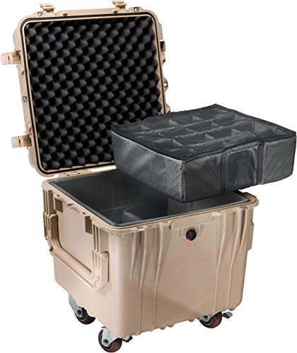 PELI 0340 Caja de Transporte Grande de Forma Cuadrada y Profunda, IP67 estanca, 96L de Capacidad, Fabricada en EE.UU., con divisores Acolchados, Color Negro