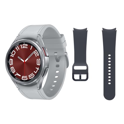 Samsung Galaxy Watch6 Classic 4G LTE, 43 mm + Correa de recambio - Smartwatch, Control de Salud, Seguimiento Deportivo, Batería de Carga Rápida, Plateado (Versión Española)