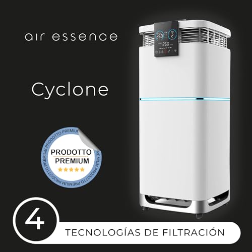Purificador de Aire Air Essence Cyclone, 115-130m2, CADR 1000m3/h, Blanco, Air Purifier, Esterilización UVC, Neutralizador De Olores, Sensor de purificador aire Contaminantes y Control Remoto