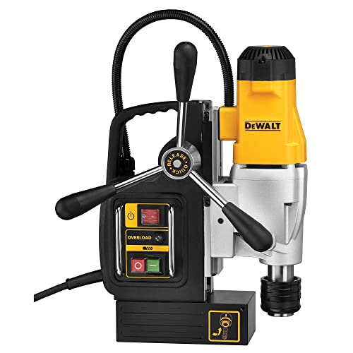 DeWalt DWE1622K-QS Columna electromagnética con taladro morse 1200W 50 mm, Negro y amarillo