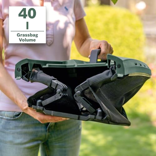 Bosch Cortacésped a batería UniversalRotak 36-560 (36 Volt, 2x Batería 2,0 Ah, Ancho de corte: 36cm, Superficies hasta 560 m², en Caja)