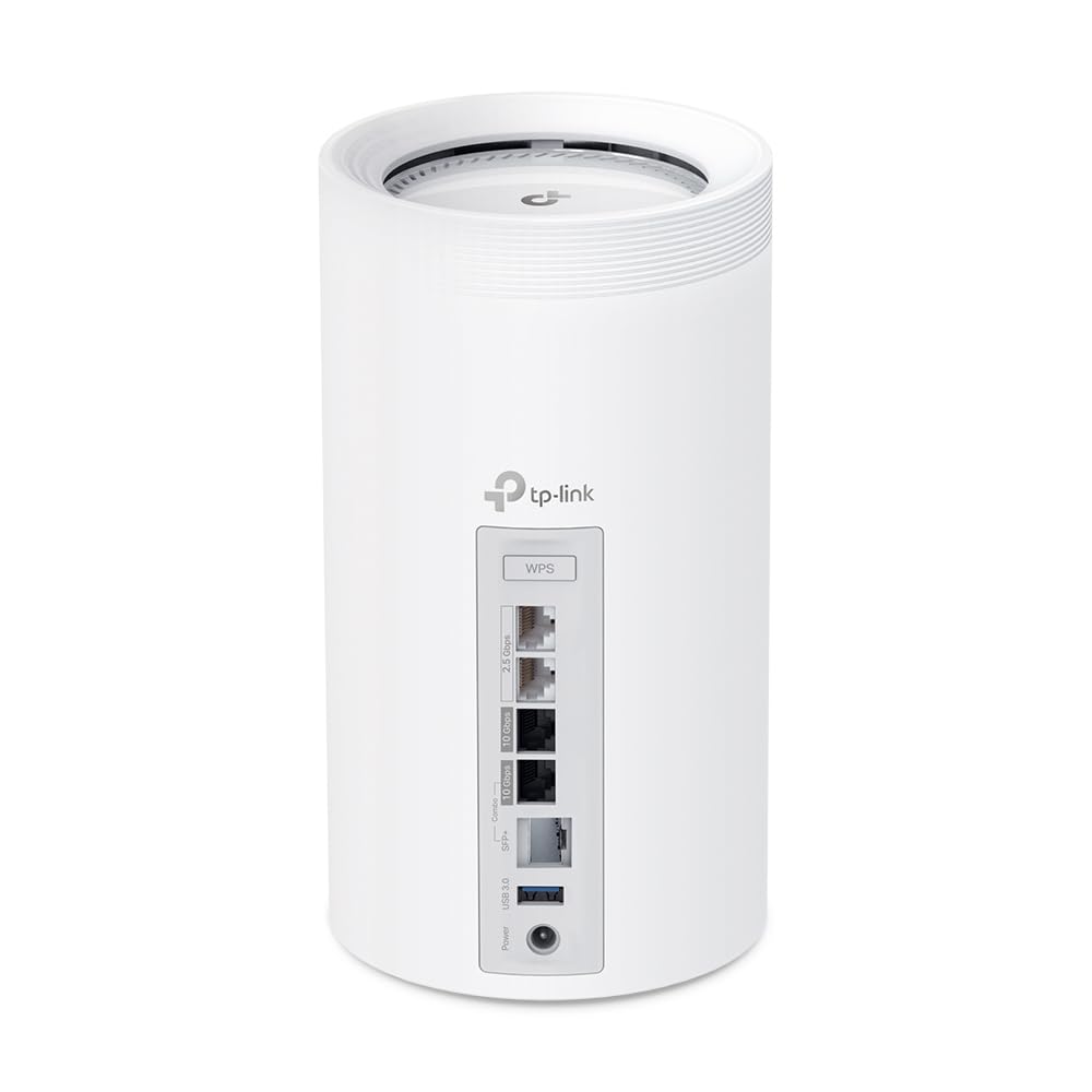 TP-Link Deco WiFi 7 Mesh BE19000 Tri-Bande Deco BE85(1-Pack), Puerto Ethernet/Fibra 10 Gbit/s, Velocidad WiFi hasta 19 Gbit/s, WPA3, Canales 320 MHz, 6 GHz