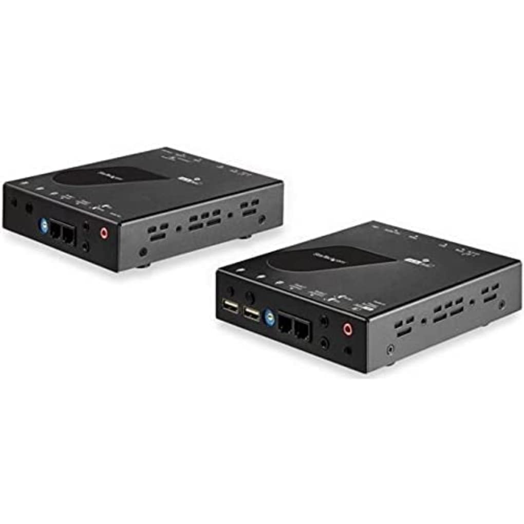 StarTech.com Extensor KVM HDMI por LAN - 4K 30Hz - Alargador de Vídeo por Ethernet CAT6 IP con USB, Negro