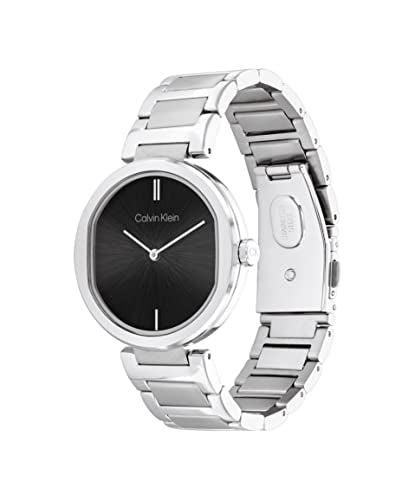 Calvin Klein Reloj Analógico de Cuarzo para Mujer Colección CK Sensation con Correa de Acero Inoxidable Plateada - 25200249