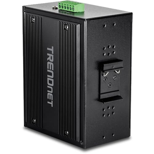 TRENDnet TI-PG262 TI-PG262 - Conmutador Industrial no administrado con 26 Puertos Gigabit PoE+, 8 Puertos Gigabit RJ-45, 2 Puertos SFP, IP30, protección de por Vida, Color Negro