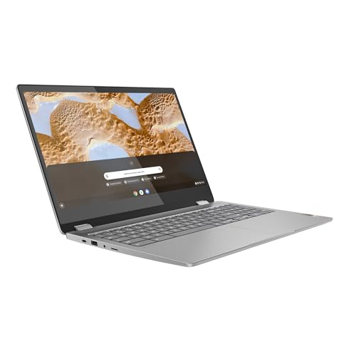 LENOVO Ordenador portátil Convertible Chromebook IdeaPad Flex 3, Pantalla Full HD de 15,6 Pulgadas, Intel Celeron N4500, 8 GB de RAM, 128 GB eMMC, gráficos Intel UHD, Chrome OS | QWERTZ | Gris | 3