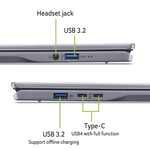 Acer Swift Go 14 AI SFG14-01-X4HC - Ordenador Portátil 14.5" WQXGA 120Hz (Qualcomm Snapdragon X Plus, 16GB RAM, 512 GB SSD, Qualcomm Adreno, Windows 11 Home - PC COPILOT+) Gris, Teclado QWERTY Español