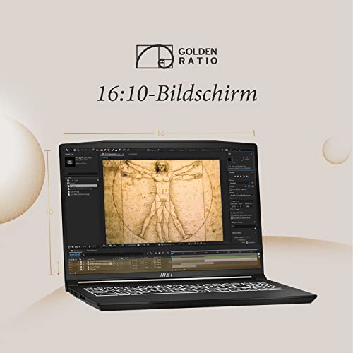 MSI Creator M16 (procesador Intel Core i7-12700H, 16 GB DDR4-3200, NVIDIA GeForce RTX 3050, 4 GB GDDR6 VRAM, 51 GB, Windows 11 Home) A12UC-284, Negro, 001584-284