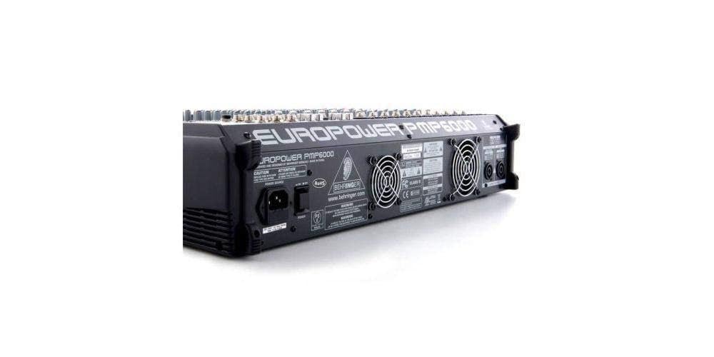 Behringer EUROPOWER PMP6000 Mezclador autoamplificado de 1600 vatios y 20 canales con procesador Dual Multi-FX y sistema de detección de retroalimentación FBQ