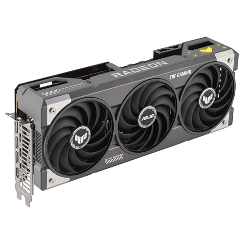 ASUS TUF Gaming Radeon RX 9070 XT OC Edition 16GB GDDR6, Tarjeta gráfica Gaming (PCIe 5.0, 16GB GDDR6, HDMI/DP 2.1, 3.125 Ranuras, Grado Militar, Revestimiento PCB, Ventiladores axial-Tech)