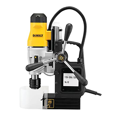 DeWalt DWE1622K-QS Columna electromagnética con taladro morse 1200W 50 mm, Negro y amarillo