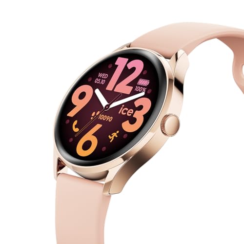 Ice-Watch - Ice Smart 3.0-1.2 Rose-Gold Nude AMOLED GPS - Reloj Conectado Redondo Rosa Oro para Mujer con Correa de Silicona - 025103 (1.20 Pulgadas)