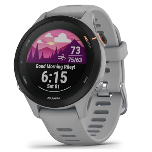 Garmin Forerunner® 255S, Reloj Inteligente GPS más pequeño, información Avanzada, batería de Larga duración, Gris Polvo