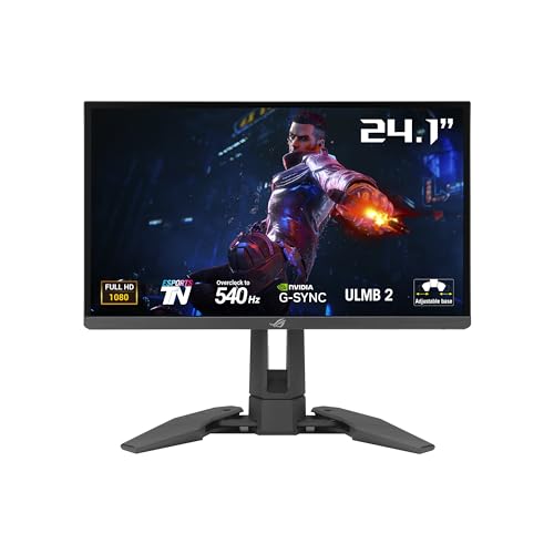 ASUS ROG Swift Pro PG248QP Monitor NVIDIA G-Sync (24,1 Pulgadas FHD, 540 Hz (OC), Panel Esports-TN, NVIDIA Reflex Analyzer, ULMB 2, Base Ajustable, códec ESS, DisplayHDR 400)