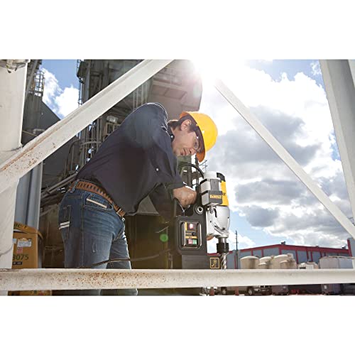 DeWalt DWE1622K-QS Columna electromagnética con taladro morse 1200W 50 mm, Negro y amarillo
