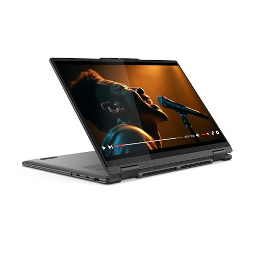 Lenovo Yoga 7 2-in-1 Gen 9 – Ordenador Portátil AI PC Convertible Táctil 14" WUXGA OLED (AMD Ryzen 5 8640HS, 16GB RAM, 512GB SSD, Wi-Fi 6E, Win 11 Home) Gris, Teclado QWERTY Español