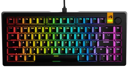 Glorious Gaming GMMK 3: Teclado Respuesta rápida, Hall Effect, tasa 8K, switches magnéticos/mecánicos MX, TKL 75% Hot Swap, Juntas modulares, Teclas PBT Doble inyección, QWERTY Estadounidense (Negro)