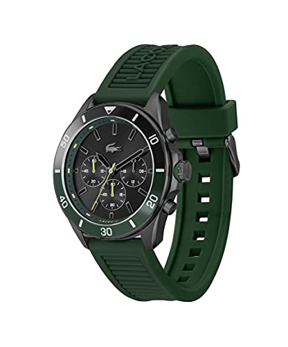 Lacoste Reloj Cronógrafo de Cuarzo para Hombre Colección TIEBREAKER con Correa de Silicona Verde - 2011153