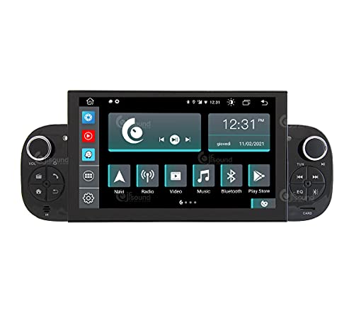Jf Sound car audio system Autorradio de Ajuste Personalizado para Fiat Panda Android GPS Bluetooth WiFi Dab USB Pantalla táctil Full HD 7" procesador de 8 núcleos y comandos de Voz