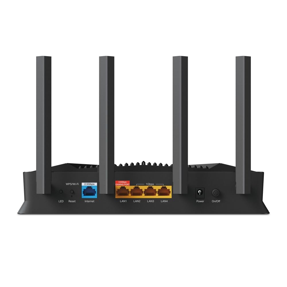 TP-Link Archer GE230 Wi-Fi 7 Gaming Router, WiFi de Doble Banda BE3600, 2 Puertos × 2,5 Gbps + 3 × Puertos Gigabit, MLO, HomeShield, USB 3.0, EasyMesh, Red privada para Gamers, iluminación RGB sin
