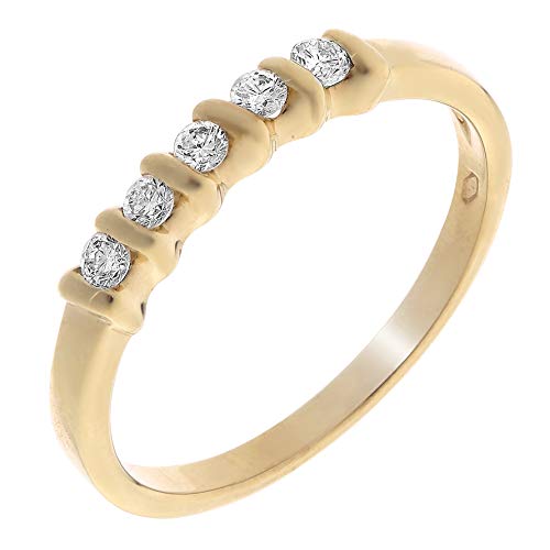 Orphelia Mujer 18 k (750) oro amarillo redondo blanco diamante