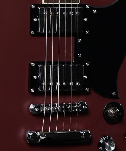 Santana Draco Standard MOR - Guitarra eléctrica, modelo SG, mástil de caoba, Roble granate rojo