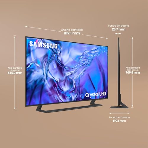 SAMSUNG TV Crystal UHD 4K 2024 50DU8505 Smart TV de 50" Crystal UHD con Colores increíbles, el Mejor Smart TV, Peana con Altura Ajustable y Todos los Altavoces a la Vez con Q-Symphony