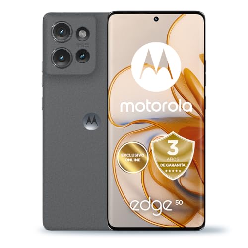 Motorola Edge 50, 24GB (12+12GB RAM Boost)/512GB, España, certificación Militar de Durabilidad, Pantalla 6,7" pOLED 1.5K, cámara 50MP y Zoom Optico 3X, Carga TurboPower de 68 W, Funda, Gris