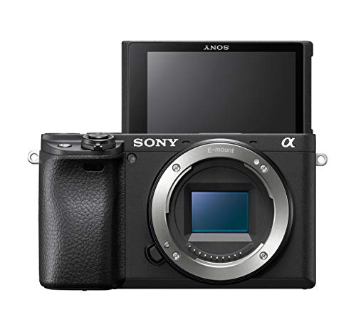 Sony ILCE6400AB.CEC Alpha 6400 Cámara Evil APS-C, Enfoque automático rápido 0.02s, 24.2 Megapíxeles, grabación de Videos en 4K y Pantalla inclinable para Vlogging, Cargador Incluido