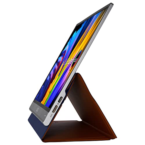ASUS ZenScreen OLED MQ13AH - Monitor portátil de 13,3 Pulgadas (FHD (1920 x 1080), 100% DCI-P3, 1 ms, Delta E < 2, HDR-10, USB-C, Mini HDMI, Smart Case, antiparpadeo, Baja luz Azul, Negro