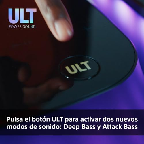 Sony ULT TOWER 10, Altavoz bluetooth para fiestas con ULT POWER SOUND y Deep Bass, altavoces X-Balanced, iluminación LED 360, funciones para fiestas, micrófono inalámbrico, portátil, ruedas giratorias