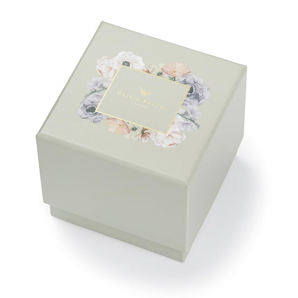 Olivia Burton Reloj Analógico de Cuarzo para Mujer Colección TERRAZZO Florals con Correa de Malla de Acero Inoxidable Plateada - OB16TZ06
