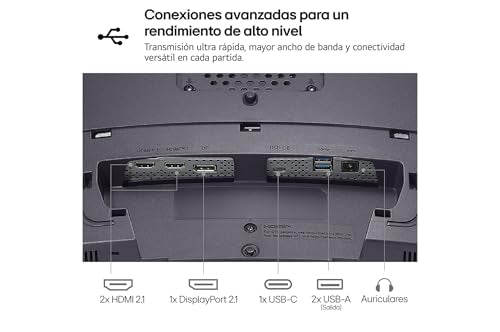 LG 45GX950A-B - Monitor Gaming Ultragear, 44.5", OLED 5K2K (5120 x 2160), 16:9, 165 Hz, 0.03 ms, G-Sync Compatible y FreeSync Premium Pro, Inclinación Ajustable, Morado Grisáceo