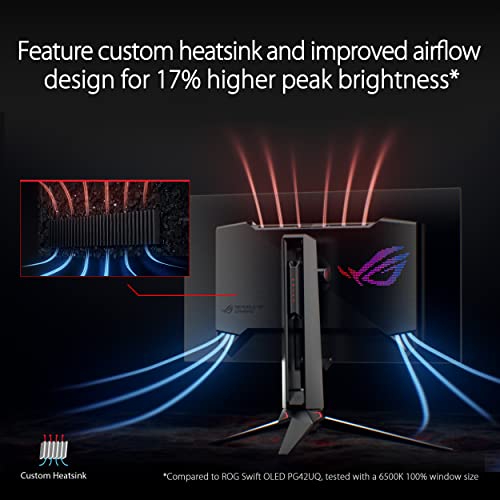 ASUS ROG Swift OLED PG27AQDM - Monitor Gaming de 27" (26,5 pulgadas visibles), 1440p, OLED, 240Hz, 0,03 ms, antirreflejos, disiPador personalizado, brillo uniforme, 99% DCI-P3, DisplayWidget Center