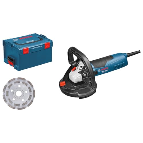 Bosch Professional GBR 15 CAG - Lijadora de hormigón (1500 W, Ø125 mm, cubierta móvil, en L-BOXX)