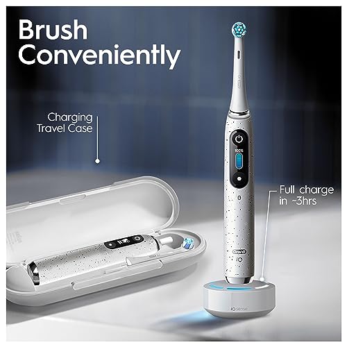 Oral-B iO 10 Cepillo de Dientes eléctrico Blanco, 1 Cabezal de Cepillo de Dientes, 1 Funda de Viaje de Carga, diseñado por Braun
